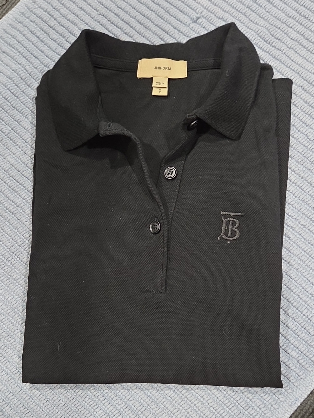 Women's Pre-Loved Burberry Black Polo - Size Small